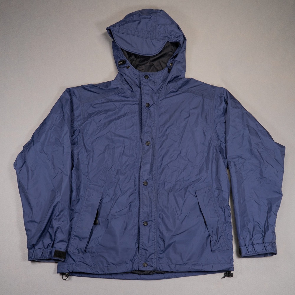 Vintage REI Gore-Tex Rain Jacket Blue Hooded Waterproof Shell Men's M